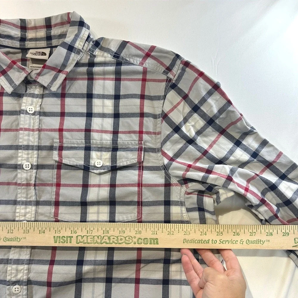The North Face Gorpcore Plaid Button Down Shirt XL Outdoor Utility Rugged Grey